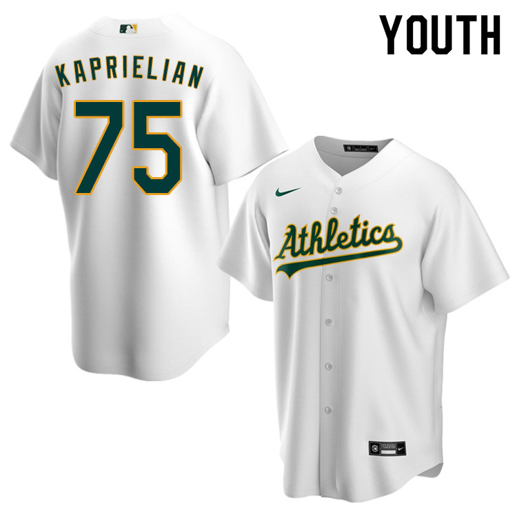Nike Youth #75 James Kaprielian Oakland Athletics Baseball Jerseys Sale-White